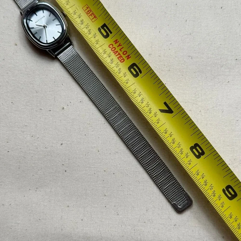 y2k silver round silver dial stainless steel quartz luxury watch